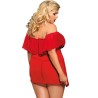 SUBBLIME - SET VESTIDO CORTO + TANGA ROJO TALLA GRANDE