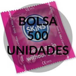 SKINS - PRESERVATIVOS PUNTOS  ESTRÍAS BOLSA 500 UDS