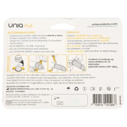 UNIQ - PULL PRESERVATIVOS CON TIRAS SIN LATEX 3 UNIDADES