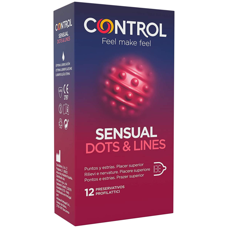 CONTROL - SENSUAL DOTS  LINES PUNTOS Y ESTRIAS 12 UDS