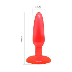 BAILE - PLUG ANAL TACTO SUAVE ROJO 14.2 CM