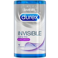 DUREX - INVISIBLE EXTRA LUBRICADO 12 UNIDADES