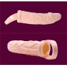 BAILE - FUNDA EXTENSORA PENE CON VIBRACION Y STRAP PARA TESTICULOS 13.5 CM