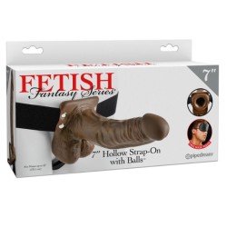 FETISH FANTASY SERIES - STRAP-ON HUECO CON TESTÍCULOS 17.8 CM