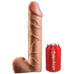 KING COCK - STRAP-ON CON DILDO HUECO 30.5 CM Y TIRANTES COLOR CARNE