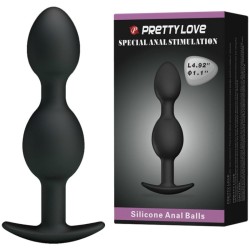 PRETTY LOVE - BOLAS ANALES SILICONA 12.5 CM NEGRO