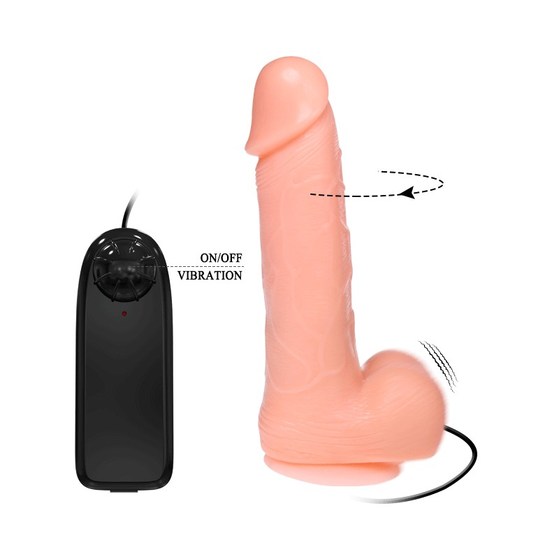 BAILE - DONG DILDO REALISTICO VIBRACION Y ROTACION 20 CM