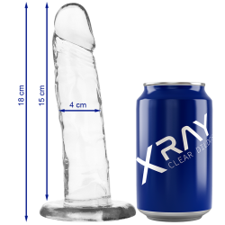 X RAY - ARNÉS + DILDO TRANSPARENTE 18 CM -O- 4 CM