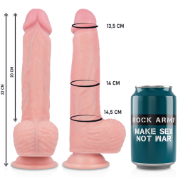 ROCKARMY - ARNÉS + LIQUID SILICONE VIBRADOR CONTROL REMOTO PREMIUM APACHE 20.5 CM -O- 4.62 CM