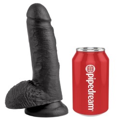 KING COCK - 7 PENE REALISTICO NEGRO 17.8 CM