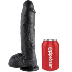 KING COCK - 10 PENE REALISTICO NEGRO 26.5 CM