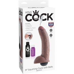 KING COCK - PENE REALISTICO EYACULADOR MARRON 22.86 CM