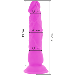 DIVERSIA - DILDO FLEXIBLE CON VIBRACION LILA 21 CM -O- 4.9 CM