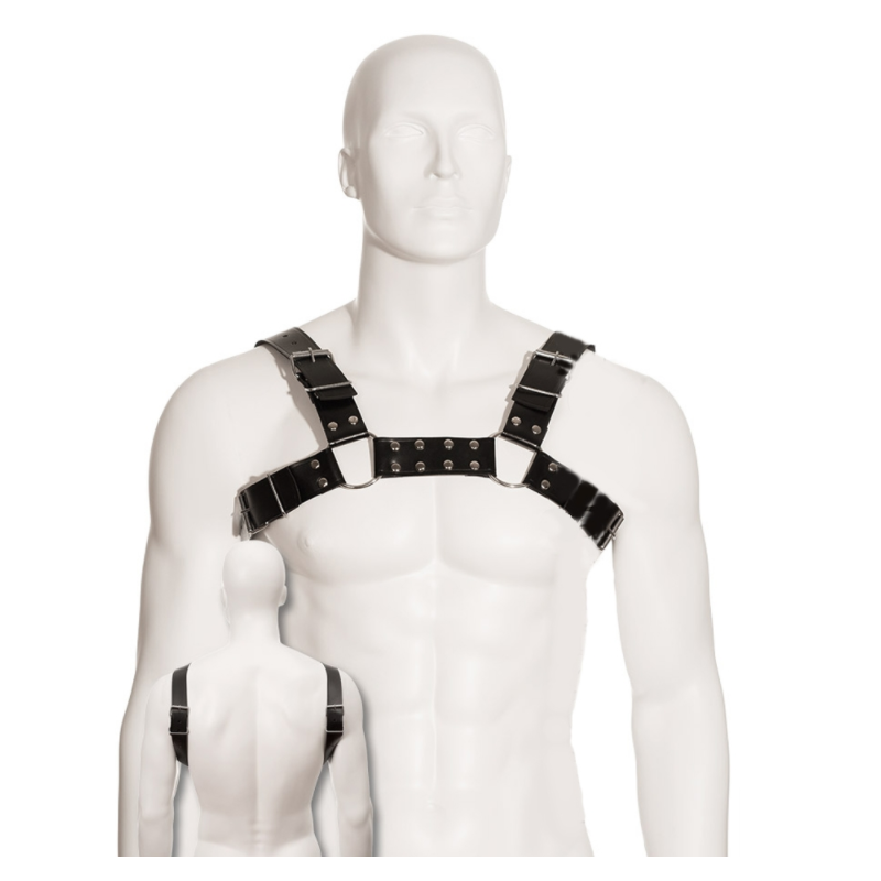 LEATHER BODY - BLACK BULL DOG HARNESS