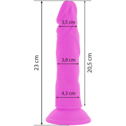 DIVERSIA - DILDO FLEXIBLE CON VIBRACION LILA 23 CM -O- 4.3 CM