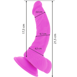 DIVERSIA - DILDO FLEXIBLE CON VIBRACION LILA 21.5 CM -O- 4.5 CM