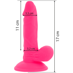 DIVERSIA - DILDO FLEXIBLE CON VIBRACION ROSA 17 CM -O- 3.3 CM