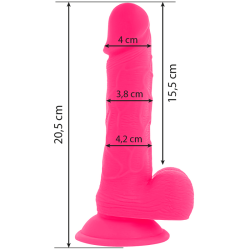 DIVERSIA - DILDO FLEXIBLE CON VIBRACION ROSA 20.5 CM -O- 4.2 CM