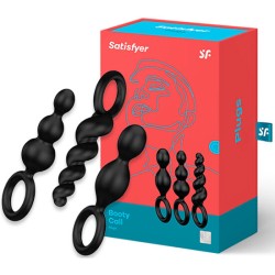 SATISFYER - ANAL PLUGS SET 3 PCS NEGRO