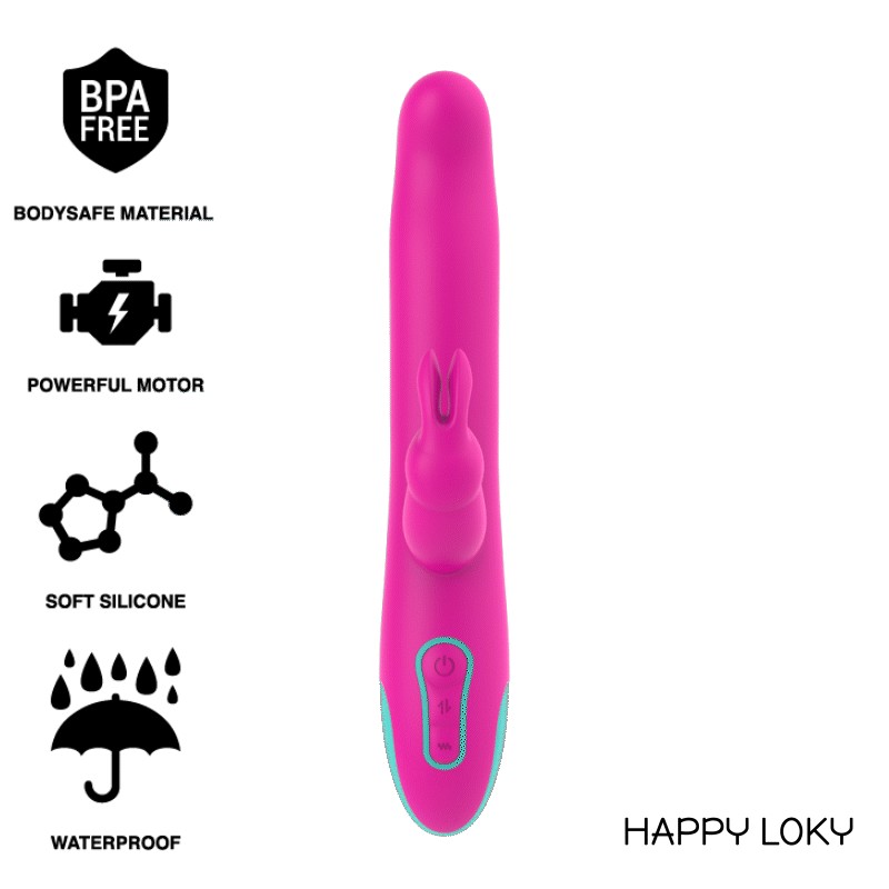 HAPPY LOKY - PLUTO RABBIT VIBRATOR  ROTATOR COMPATIBLE CON WATCHME WIRELESS TECHNOLOGY