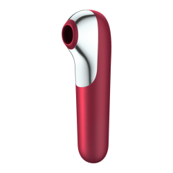 SATISFYER - DUAL LOVE VIBRADOR Y SUCCIONADOR CON AIRE PULSADO ROJO