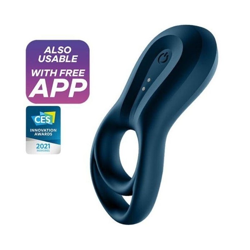 SATISFYER - EPIC DUO ANILLO VIBRADOR APP AZUL