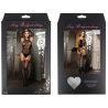 QUEEN LINGERIE - SPLIT LONG SLEEVE FISHNET BODYSTOCKING S/L