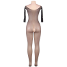 QUEEN LINGERIE - BODYSTOCKING MANGA LARGA CON BRILLANTES S/L