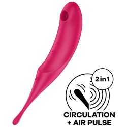 SATISFYER TWIRLING PRO ESTIMULADOR Y VIBRADOR - ROJO