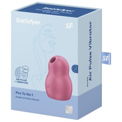 SATISFYER - PRO TO GO 1 ESTIMULADOR Y VIBRADOR DOBLE AZUL