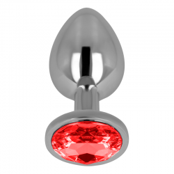 OHMAMA - PLUG ANAL CON CRISTAL ROJO 7 CM