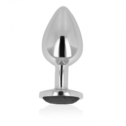 OHMAMA - PLUG ANAL CON CRISTAL NEGRO 7 CM