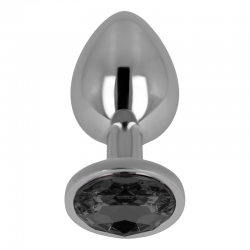 OHMAMA - PLUG ANAL CON CRISTAL NEGRO 7 CM