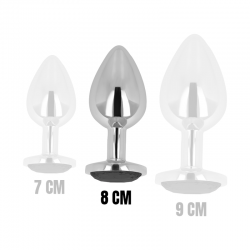 OHMAMA - PLUG ANAL CON CRISTAL NEGRO 8 CM