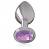 INTENSE - PLUG ANAL METAL ALUMINIO CON CRISTAL VIOLETA TALLA L