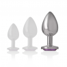 INTENSE - PLUG ANAL METAL ALUMINIO CON CRISTAL VIOLETA TALLA L