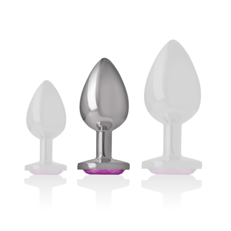 INTENSE - PLUG ANAL METAL ALUMINIO CON CRISTAL ROSA TALLA L