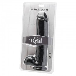 GET REAL - DILDO 28 CM CON TESTICULOS NEGRO