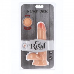 GET REAL - DUAL DENSITY DILDO 17 CM CON TESTICULOS NATURAL