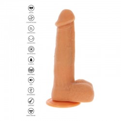 GET REAL - DILDO VIBRADOR CON BOLAS GIRATORIAS NATURAL