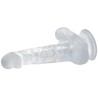 BAILE - DILDO REALISTICO CON VENTOSA Y TESTICULOS 16.7 CM TRANSPARENTE