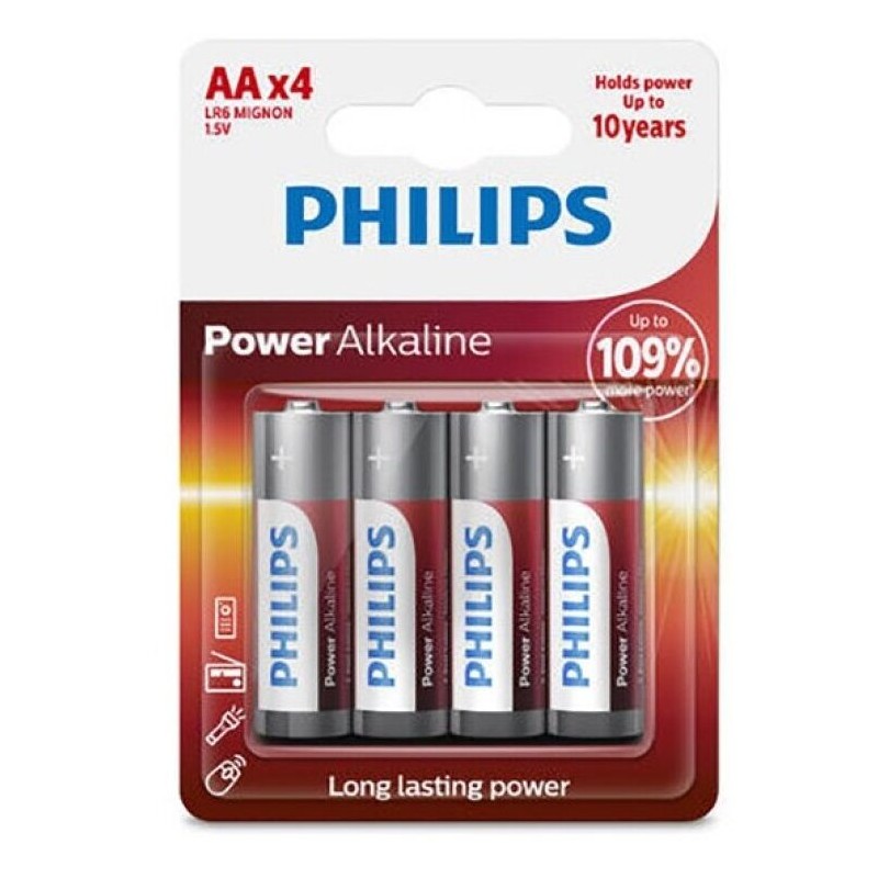 PHILIPS - POWER ALKALINE PILA AA LR6 BLISTER*4