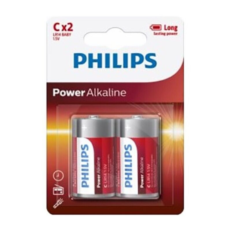 PHILIPS - POWER ALKALINE PILA C LR14 BLISTER*2