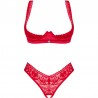 OBSESSIVE - LACELOVE SET DOS PIEZAS CUPLESS ROJO M/L