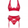 OBSESSIVE - LACELOVE SET TRES PIEZAS ROJO XL/XXL