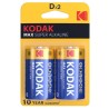 KODAK - MAX PILA ALCALINA D LR20 BLISTER*2