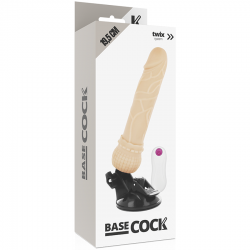 BASECOCK - VIBRADOR REALISTICO CONTROL REMOTO NEGRO 19.5 CM -O- 4 CM