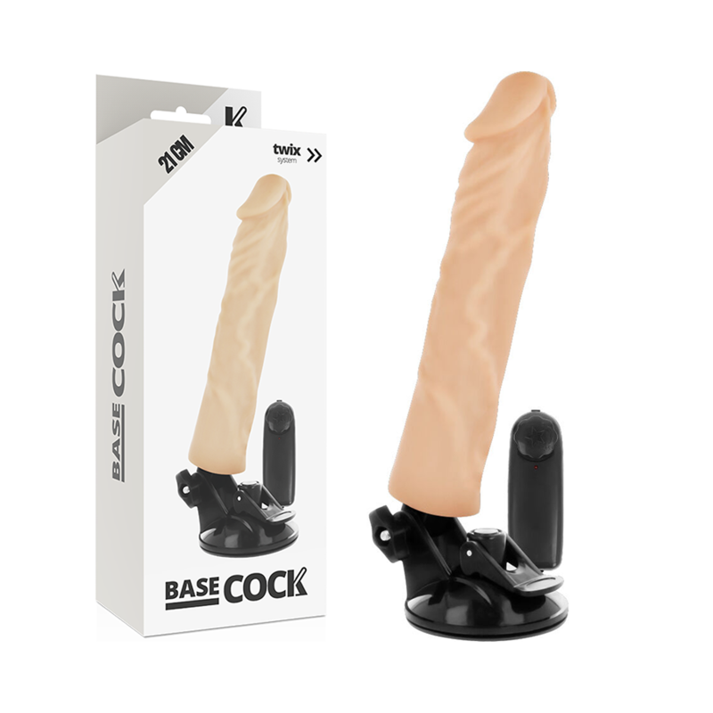 BASECOCK - VIBRADOR REALISTICO CONTROL REMOTO NEGRO 21 CM -O- 4 CM