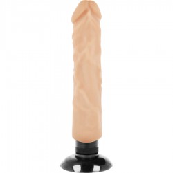 BASECOCK - VIBRADOR REALISTICO 2-1 NATURAL NEGRO 20 CM -O- 4 CM