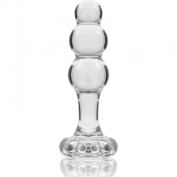 NEBULA SERIES BY IBIZA - MODELO 1 PLUG CRISTAL BOROSILICATO TRANSPARENTE 10.5 CM -O- 3 CM